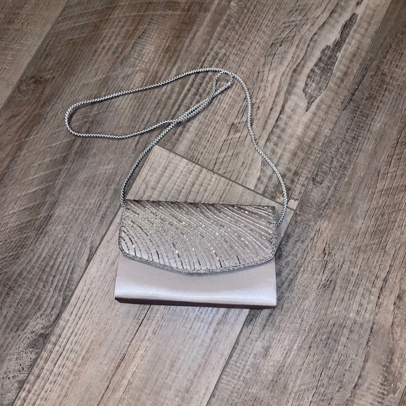 SASHA NY Silver sparkly Beaded Crossbody Clutch - Picture 3 of 10